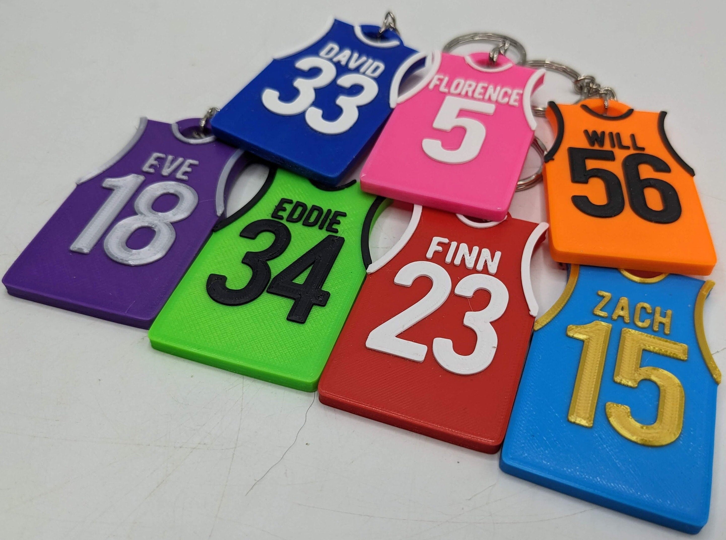 Personalised Basketball Shirt Keyring / Basketball Keyring / Basketball Party Bag Fillers / Basketball Team Bag Tags / Basketball Gift