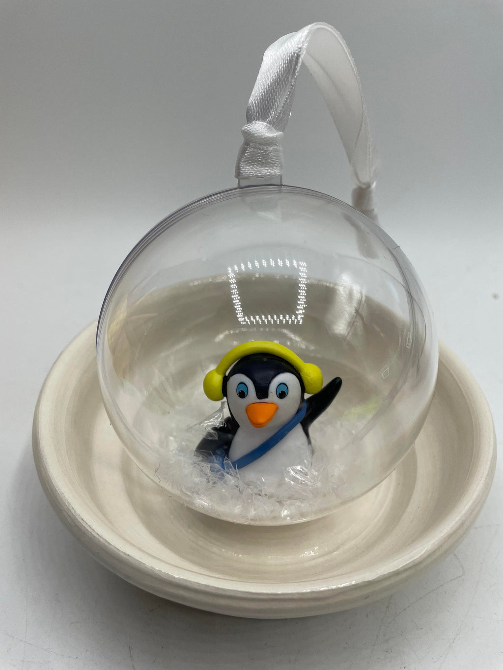 Personalised Penguin Christmas Bauble, Penguin Personalised Decoration, Baby First Christmas Ornament, Penguin Bauble Gift, Memorial Bauble