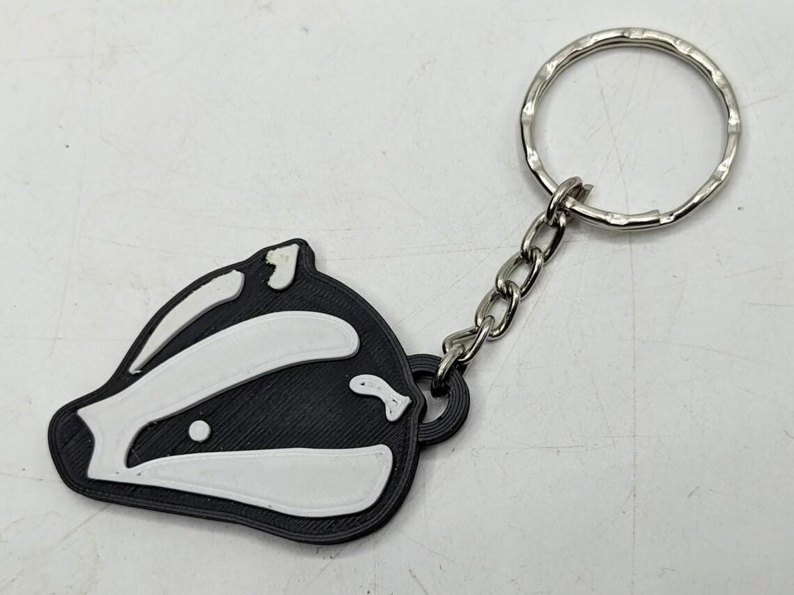 Badger Keyring / Badgers Head Key Chain / Badger Bag Tag Charm / Wildlife Keyring / Under 5 pound / Badger Keychain / Badger Gift / Badgers