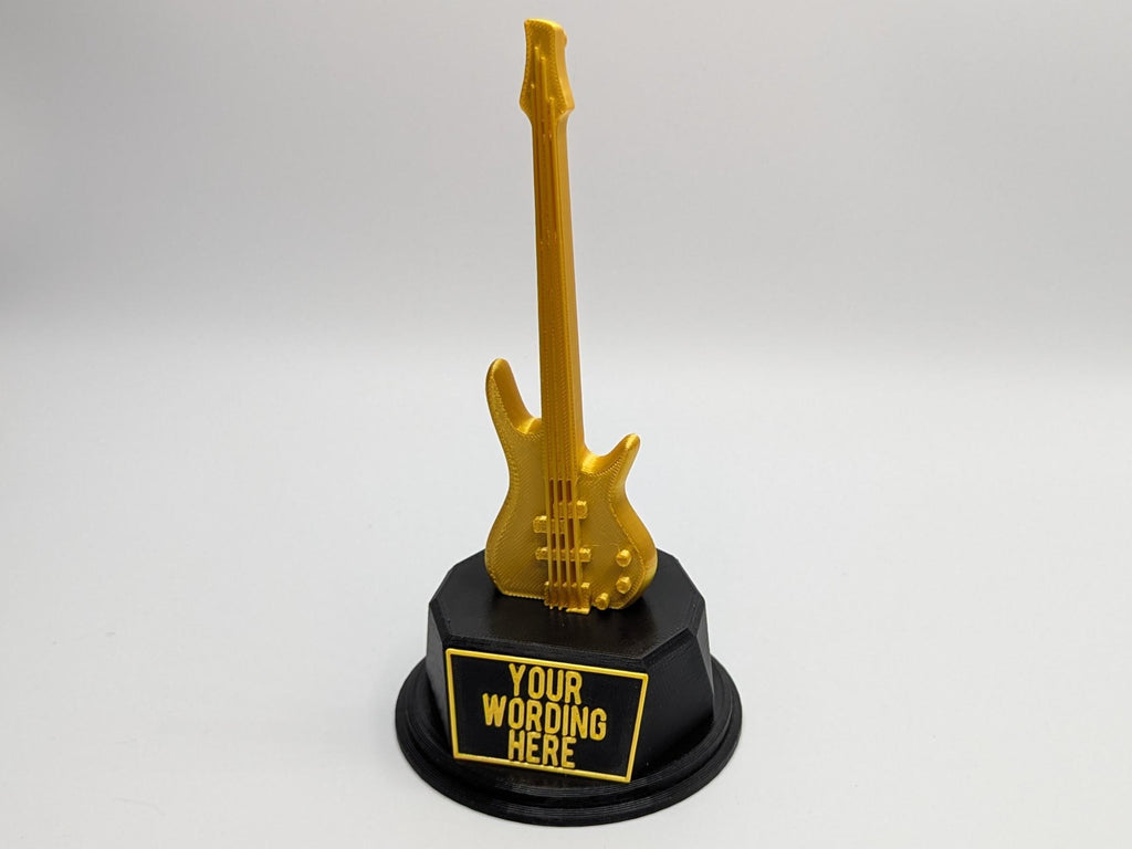 Personalised Bass Guitar Trophy, Guitar Trophy, Guitarist Award, Music Teacher Award,  Custom Trophy Gift, Guitar Player Gift, Guitarist
