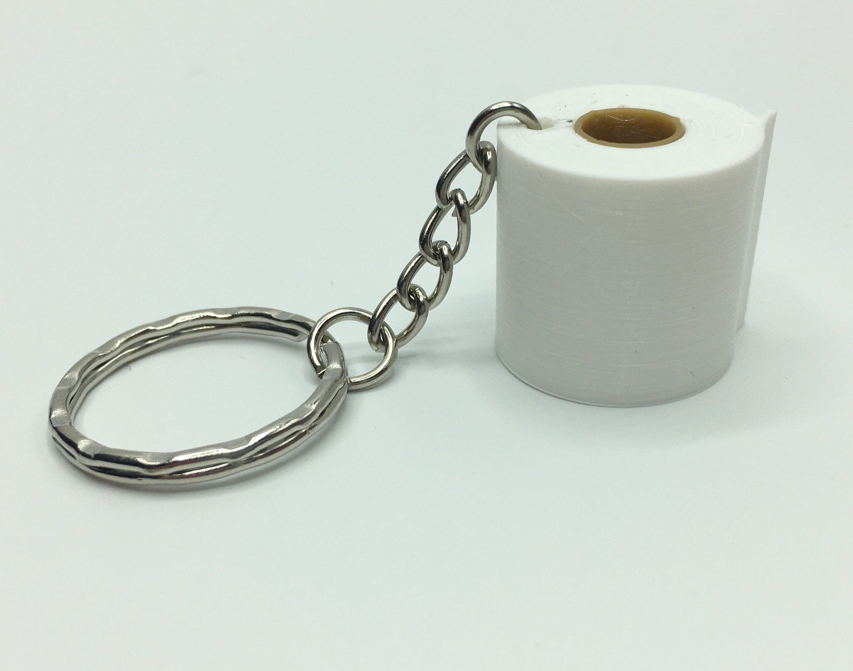 Toilet Roll Keyring / Toilet Paper Joke Keyring / Key Chain / Bag Tag (3D) / Toilet Roll Joke / Toilet Roll / Toilet Paper / Novelty Keyring