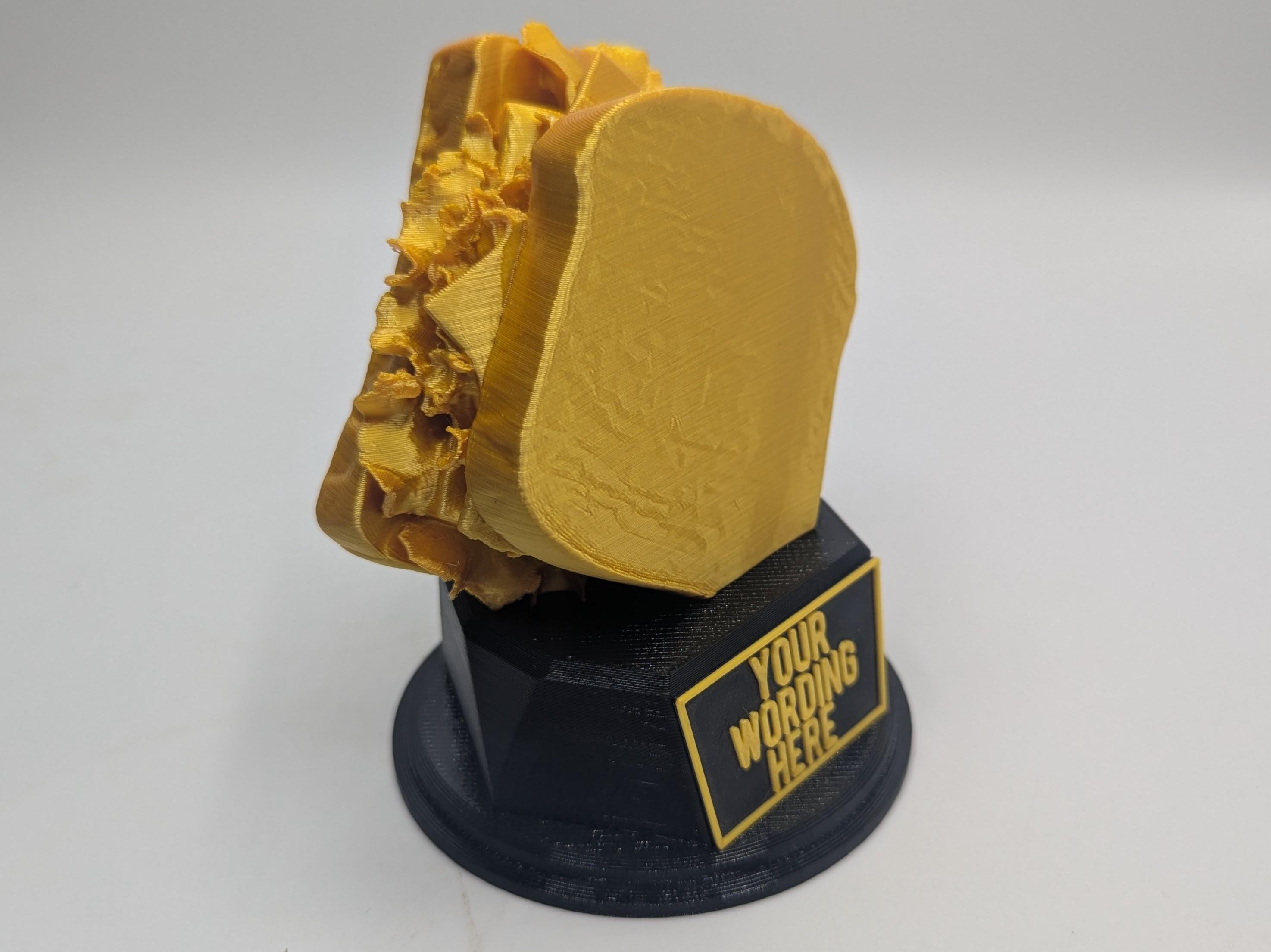 Personalised Cheese Sandwich Trophy, Cheese & Lettuce Sandwich Award, Custom Trophy, Office Trophy, Funny Trophy, Sandwich Lover Award Gift