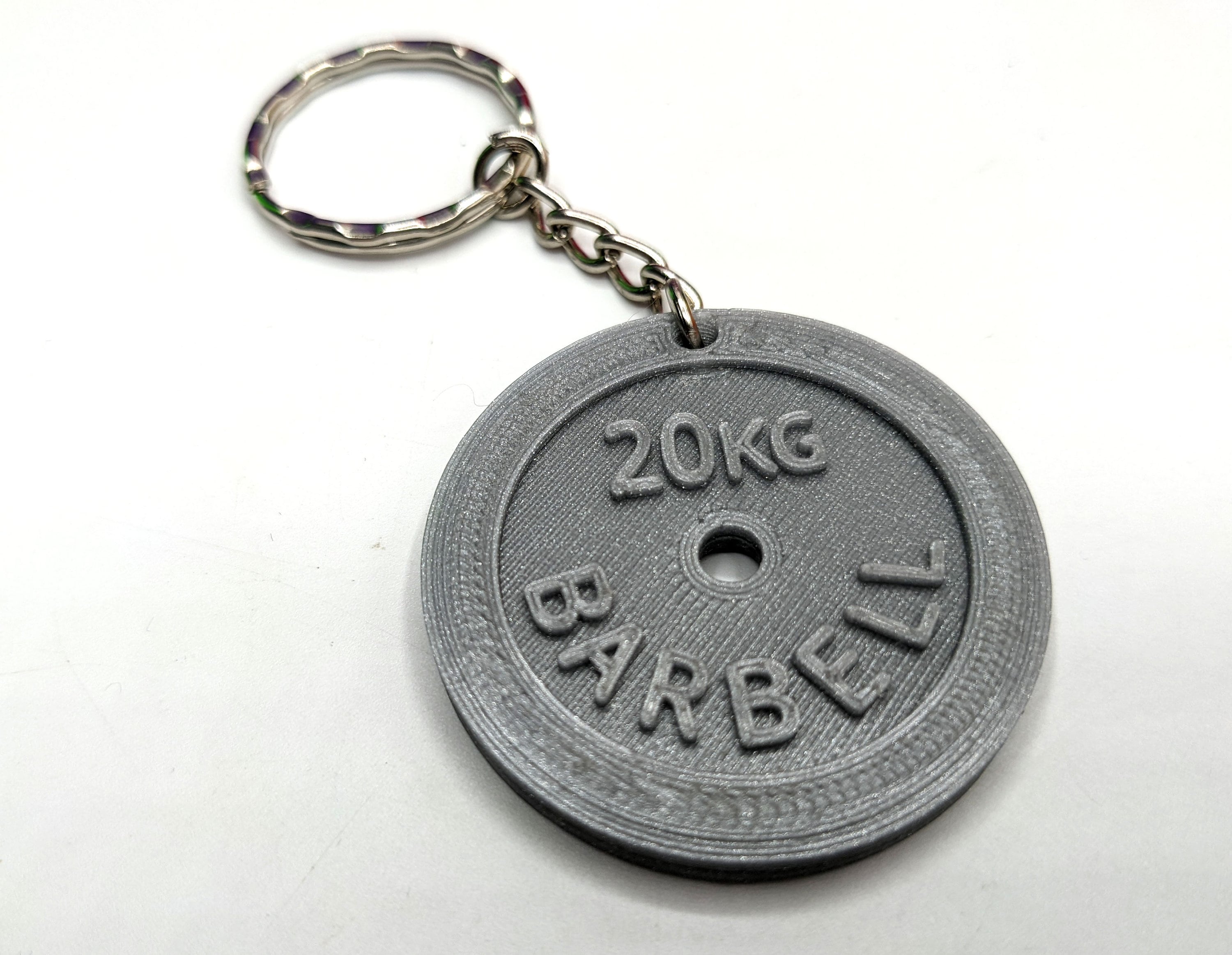 Weight Lifting Plate Keyring / Bag Tag in the shape of 20kg Barbell Weight Plate / Gift for Bodybuilders / Weight Lifter / Gym keyring