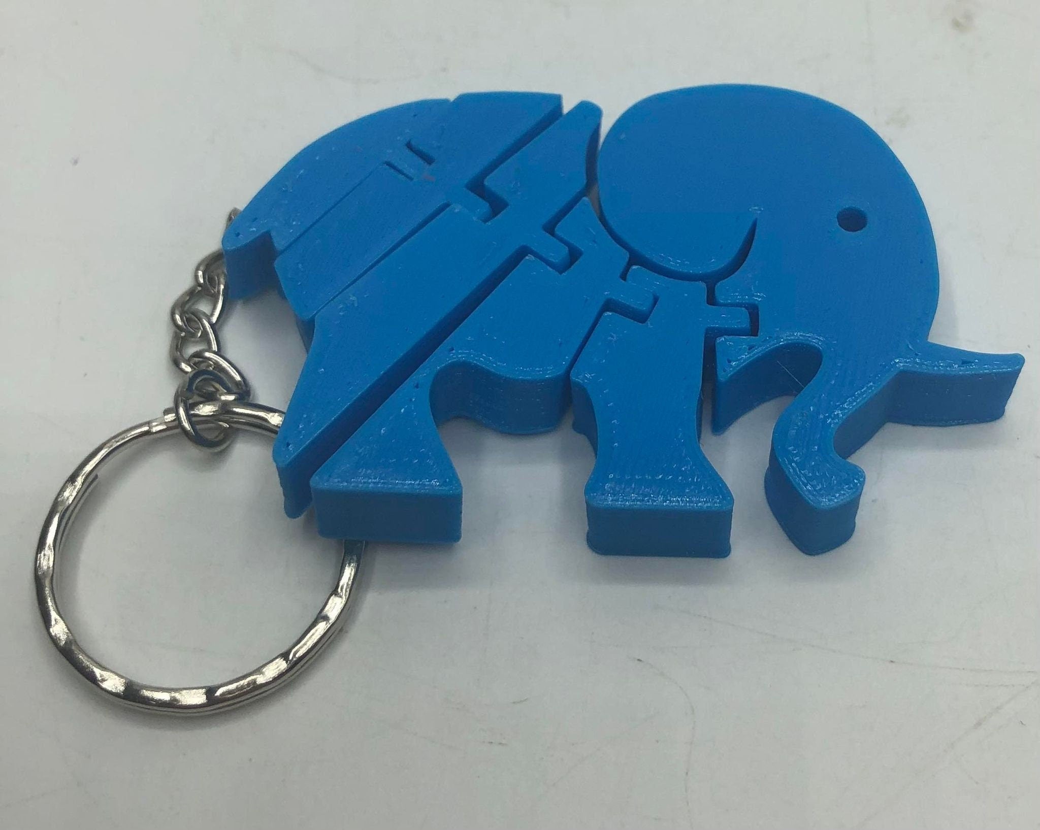 Flexible Elephant Keyring, Pink Elephant, Sensory Elephant, Articulated Elephant, Elephant Moving Keyring, Under 5 Pound Gift, Elephant Tag