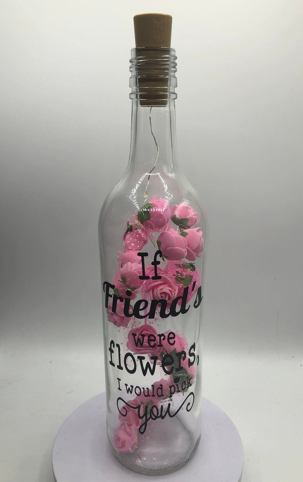 Friendship Light Up Bottle, Best Friend Gift, Friends Roses LED Bottle, Gift for Friend, Friend Keepsake, Friend Birthday, Friend Christmas