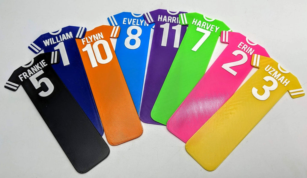 Football Shirt Personalised Bookmark / Soccer Gift / Football Reading / Football Lover Gift / Soccer Bookmark Gift / Party Bag Filler Gift