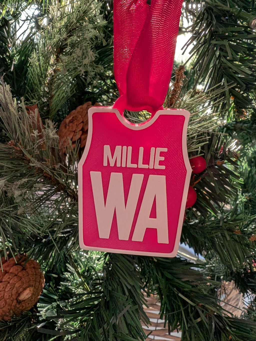 Personalised Netball Shirt Bauble, Netball Party Filler, Netball Team Bauble, Netball Gift, Netball Player Decoration, Netball Christmas