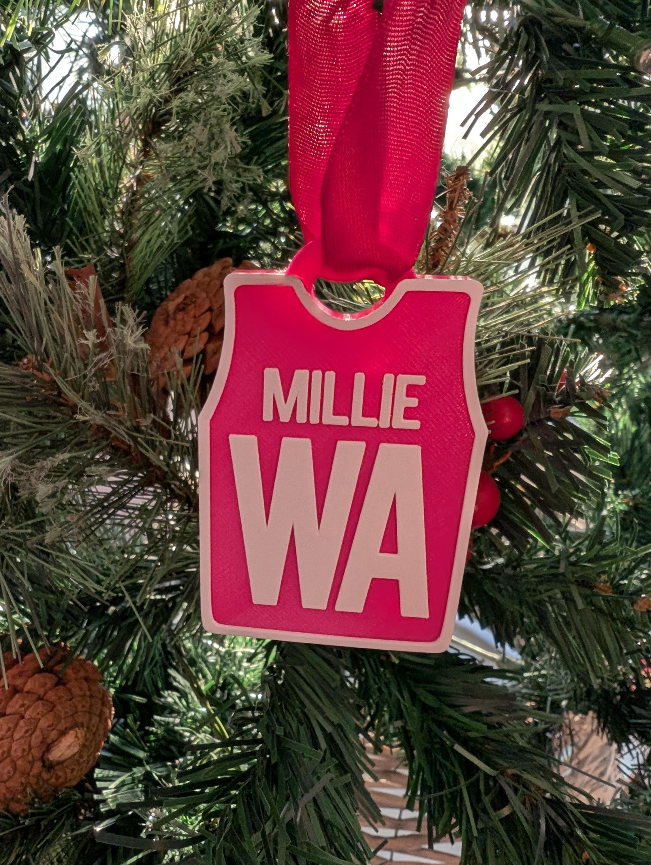 Personalised Netball Shirt Bauble, Netball Party Filler, Netball Team Bauble, Netball Gift, Netball Player Decoration, Netball Christmas