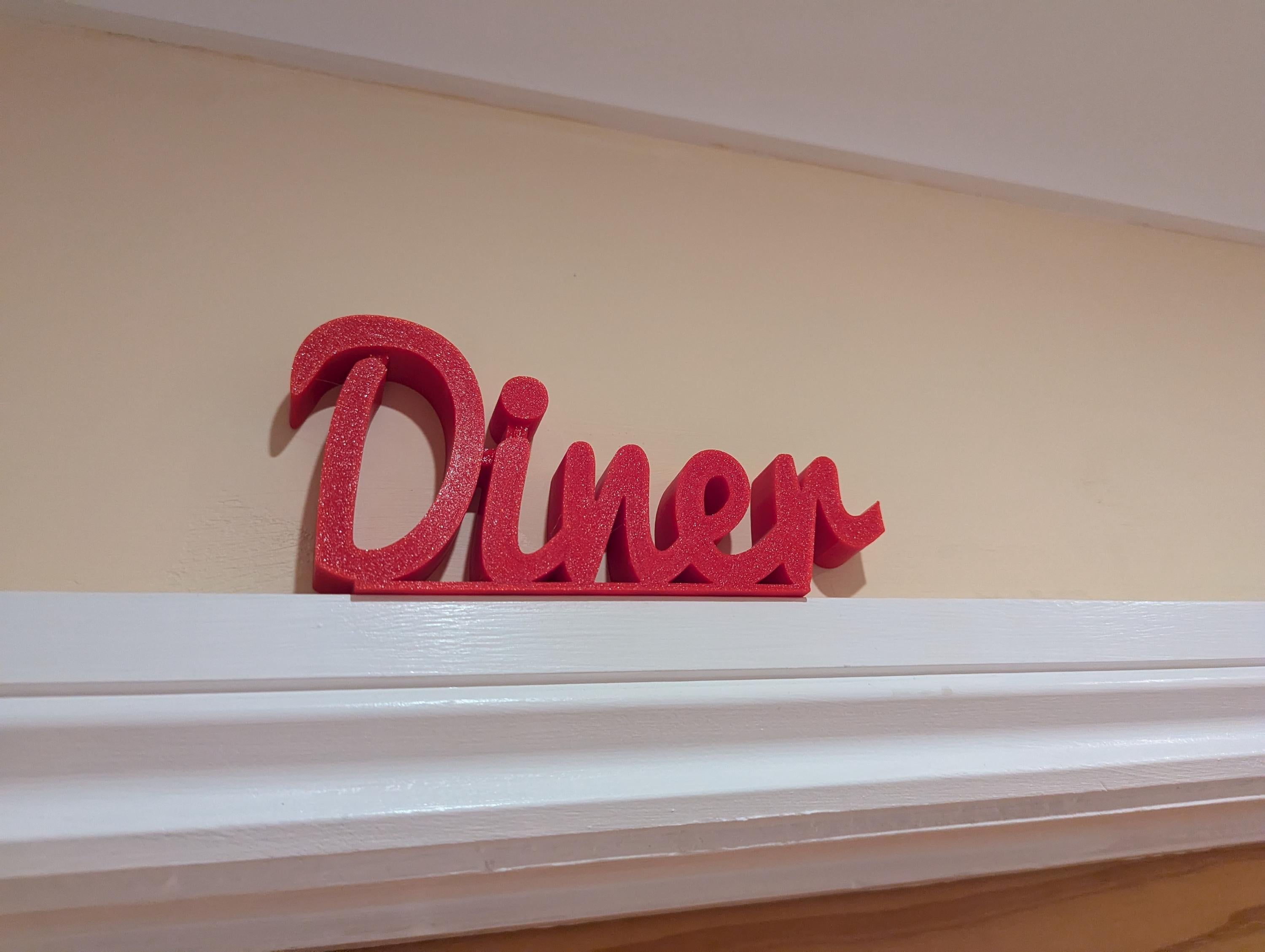 Diner Door Sign, Room Door Sign, Custom Door Sign, Door Topper, Home Decor, Dining Room Sign, Hallway Door Frame Art, Diner Novelty Sign