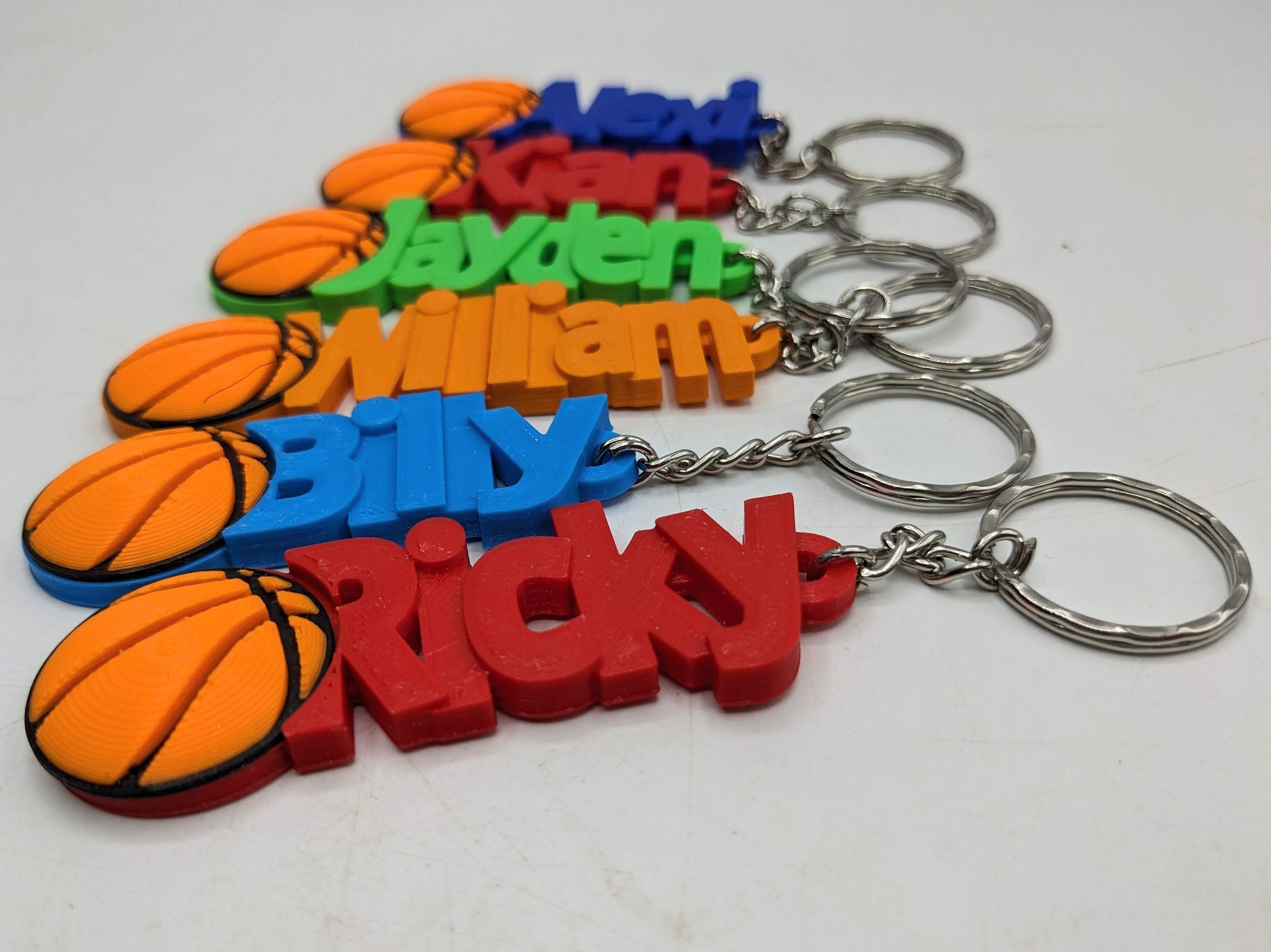 Personalised Basketball Keyrings, Custom Made Basketball Gift, Basketball Player Gift, Basketball Name Bag Tag, Gift for Basketball Lover