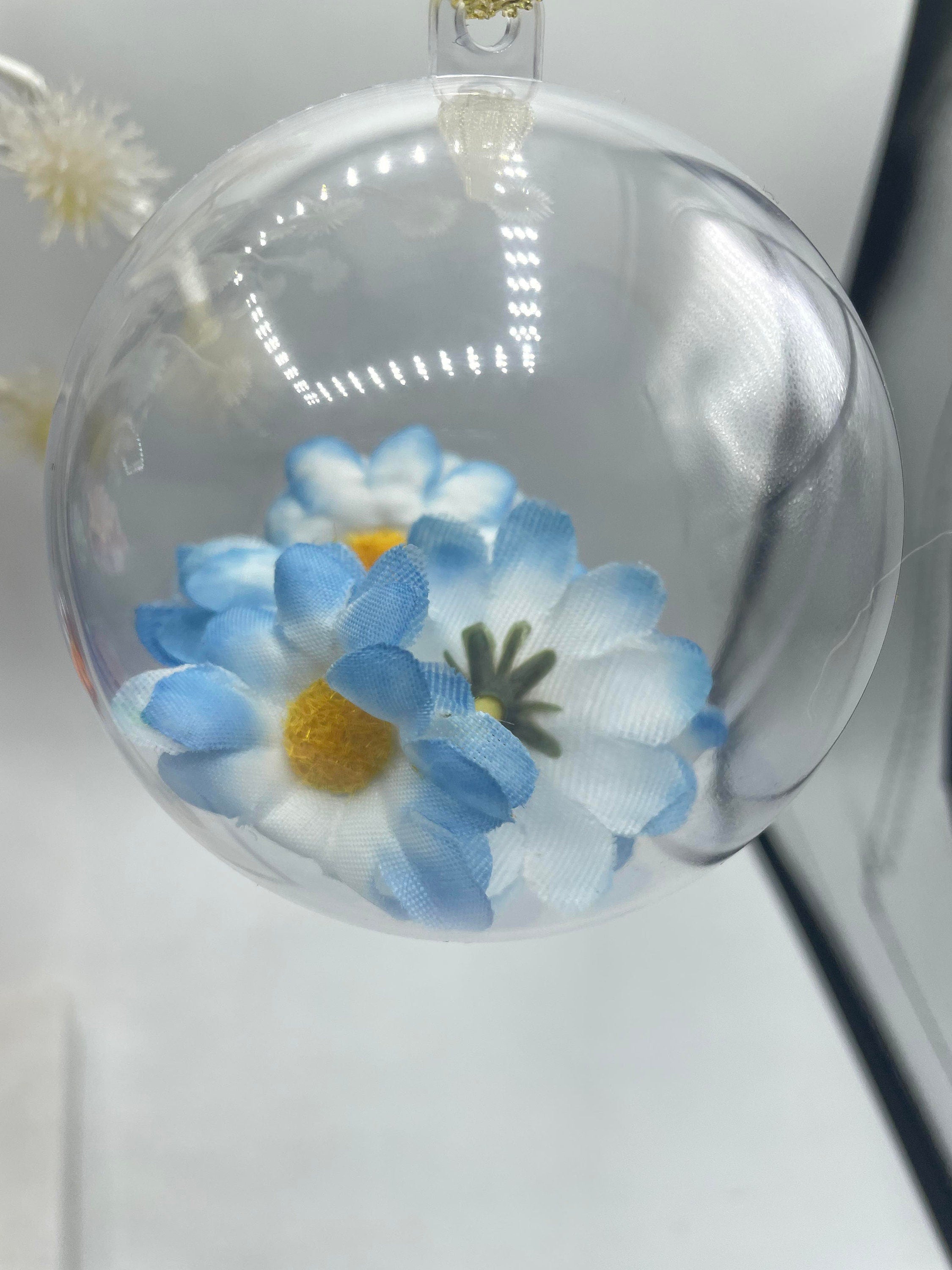 Personalised Sunflower Bauble, Daisy Bauble, Flower Bauble, Forget Me Not Bauble, Rose Bauble, Gerbera Bauble, Christmas Sunflower Gift