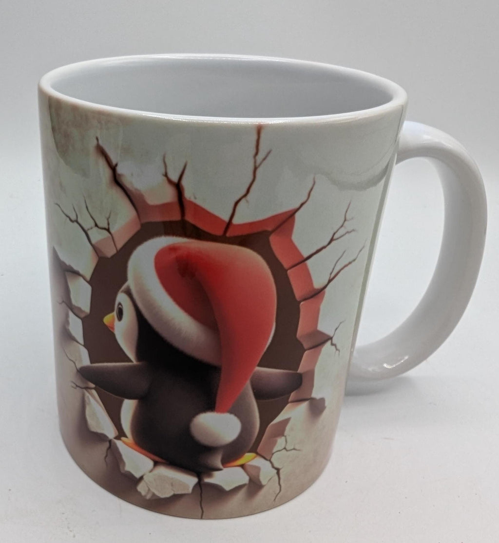 Christmas Reindeer 3D Mug, Funny Penguin Mug, Christmas Hot Chocolate Mug, Reindeer Christmas Gift, Gift For Her, Gift for Him, Reindeer Mug