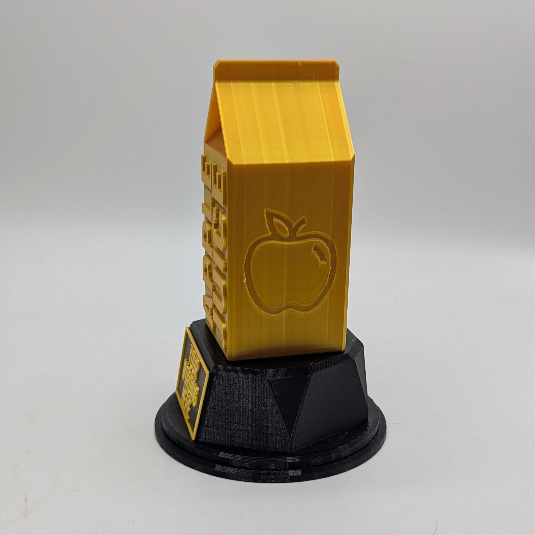 Personalised Apple Juice Trophy, Custom Trophy Gift, Apple Juice Lover Trophy, Apple Juice Award, Apple Juice Carton Gift, Apple Juice