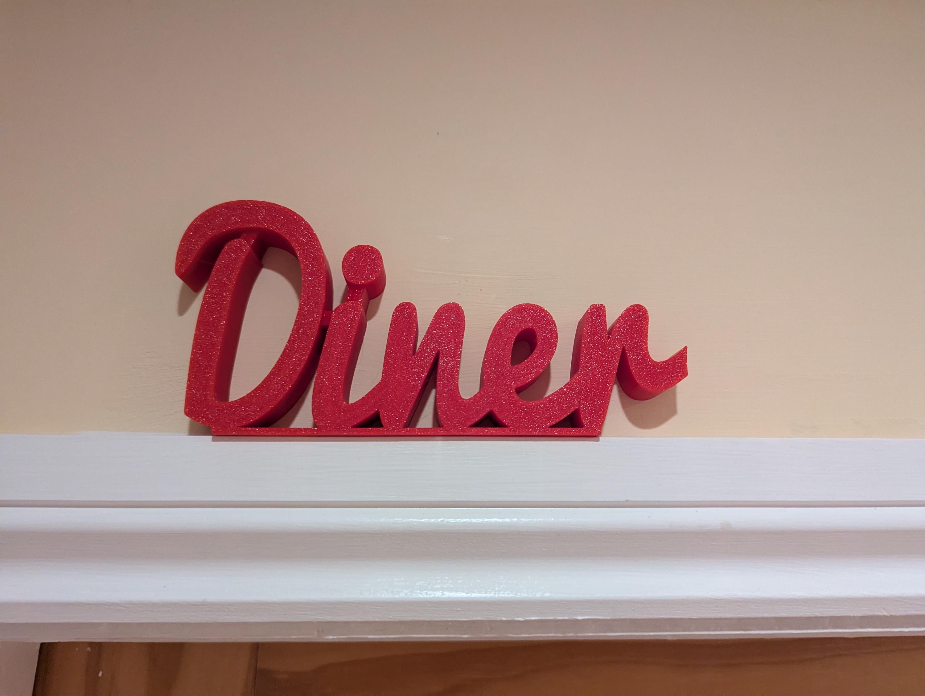 Diner Door Sign, Room Door Sign, Custom Door Sign, Door Topper, Home Decor, Dining Room Sign, Hallway Door Frame Art, Diner Novelty Sign