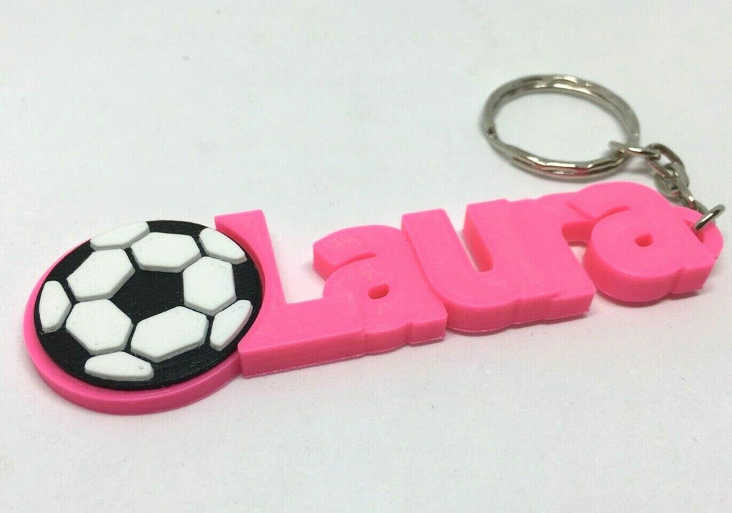 Girls Personalised Football Keyring / Soccer Keyrings / Football Party Bag Filler / Football Team Bag Tags / Football Gift / Football Favour