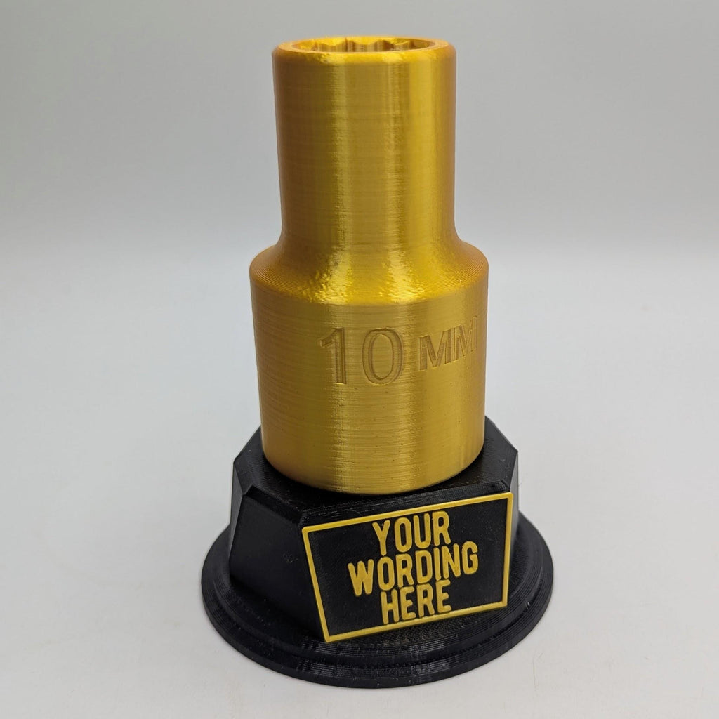 Personalised Socket Trophy, 10mm Socket Gift, Tool Award Trophy, Builder Gift, Custom Award, Mechanic Trophy, Engineer Trophy, Mechanic Gift