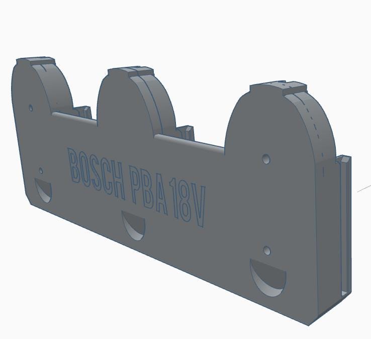 Triple Battery Wall Mount for BOSCH 18V PBA W-B Power4all Batteries / Storage Holder Fits three of Bosch's new Power4all System tool batteries.