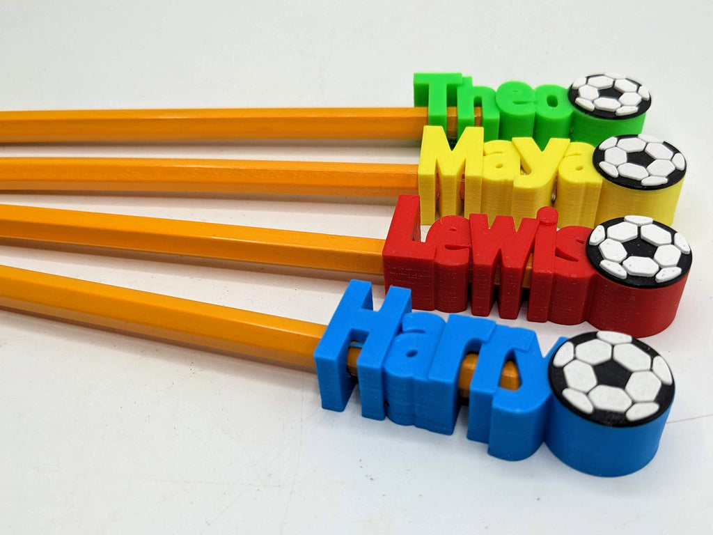 Personalised Football Pencil Toppers / Party Bag Fillers / Football Gift / Football Party Gift / Under 5 Pounds / Pencil Topper with Pencil
