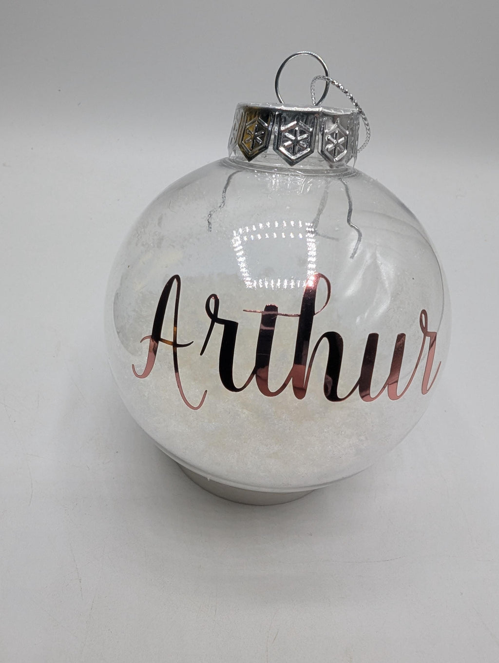 Personalised Snow Christmas Bauble, First Christmas, Custom Bauble, Memorial Bauble, Tree Custom Decoration, Personalised Christmas Ornament