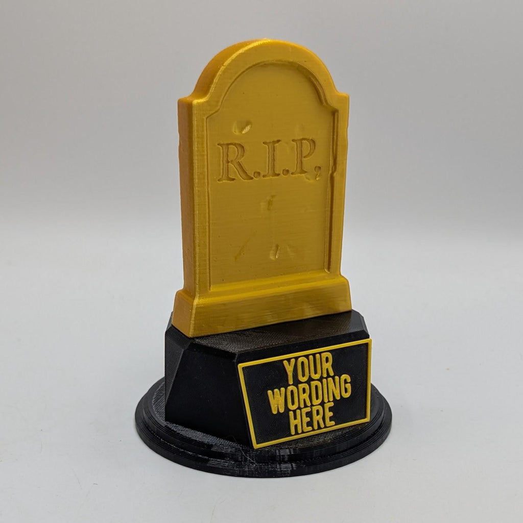 Personalised Headstone Trophy, Custom Trophy Gift, Halloween Lover Trophy, RIP Trophy Award, Headstone Shaped Award, Headstone Joke Award