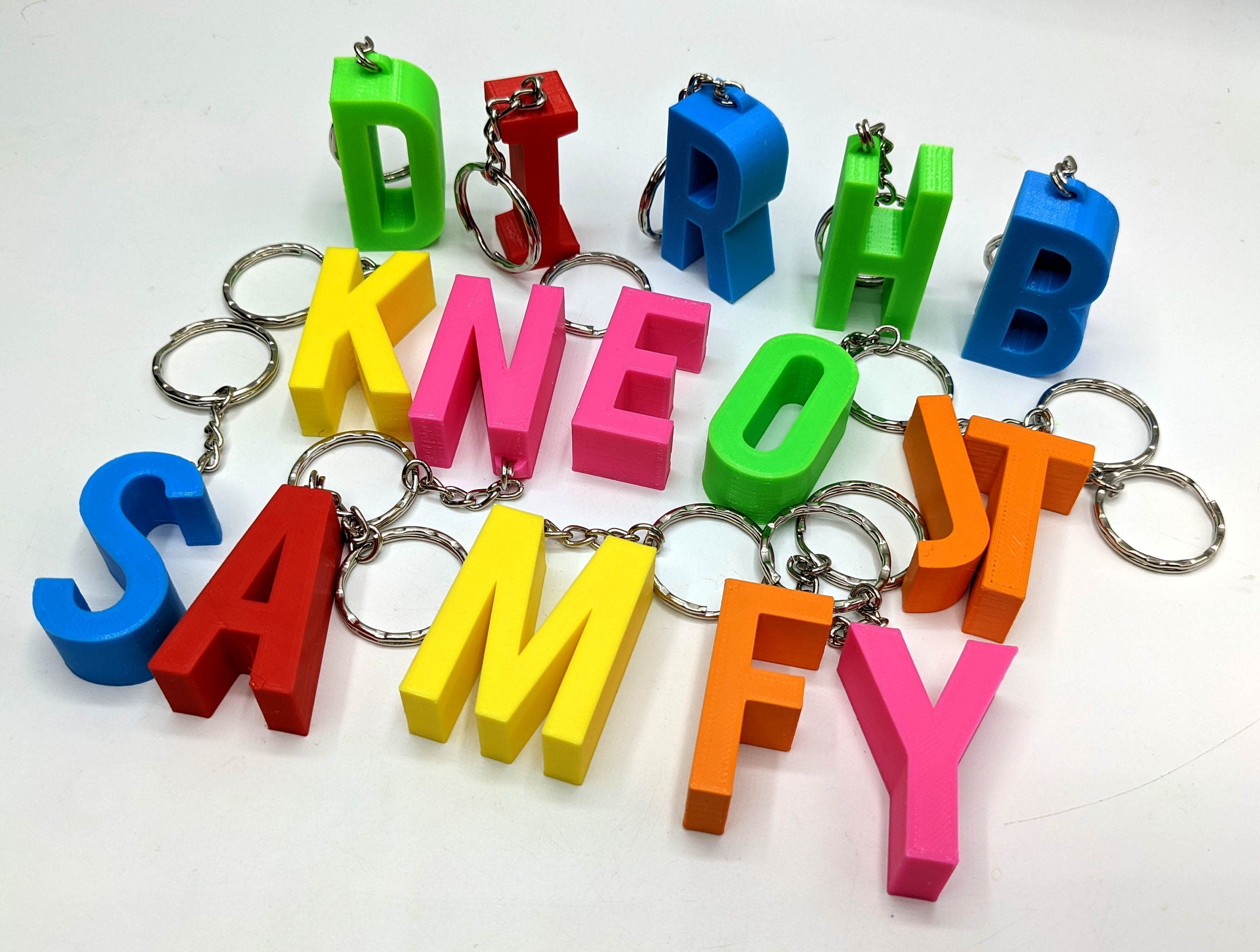 Large Initial Letter Keyrings / Letter Keyring / Letter Bag Tag / Initial Bag Charm / Under 5 Pounds / Alphabet Keyring / Party Bag Gift