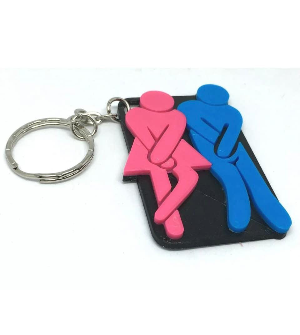 Bathroom Keyring / Toilet Door Keyring / Restroom Keyring / Bathroom Bag Tag / Loo Keyring / Washroom Keyring / Ladies and Gents Keyring