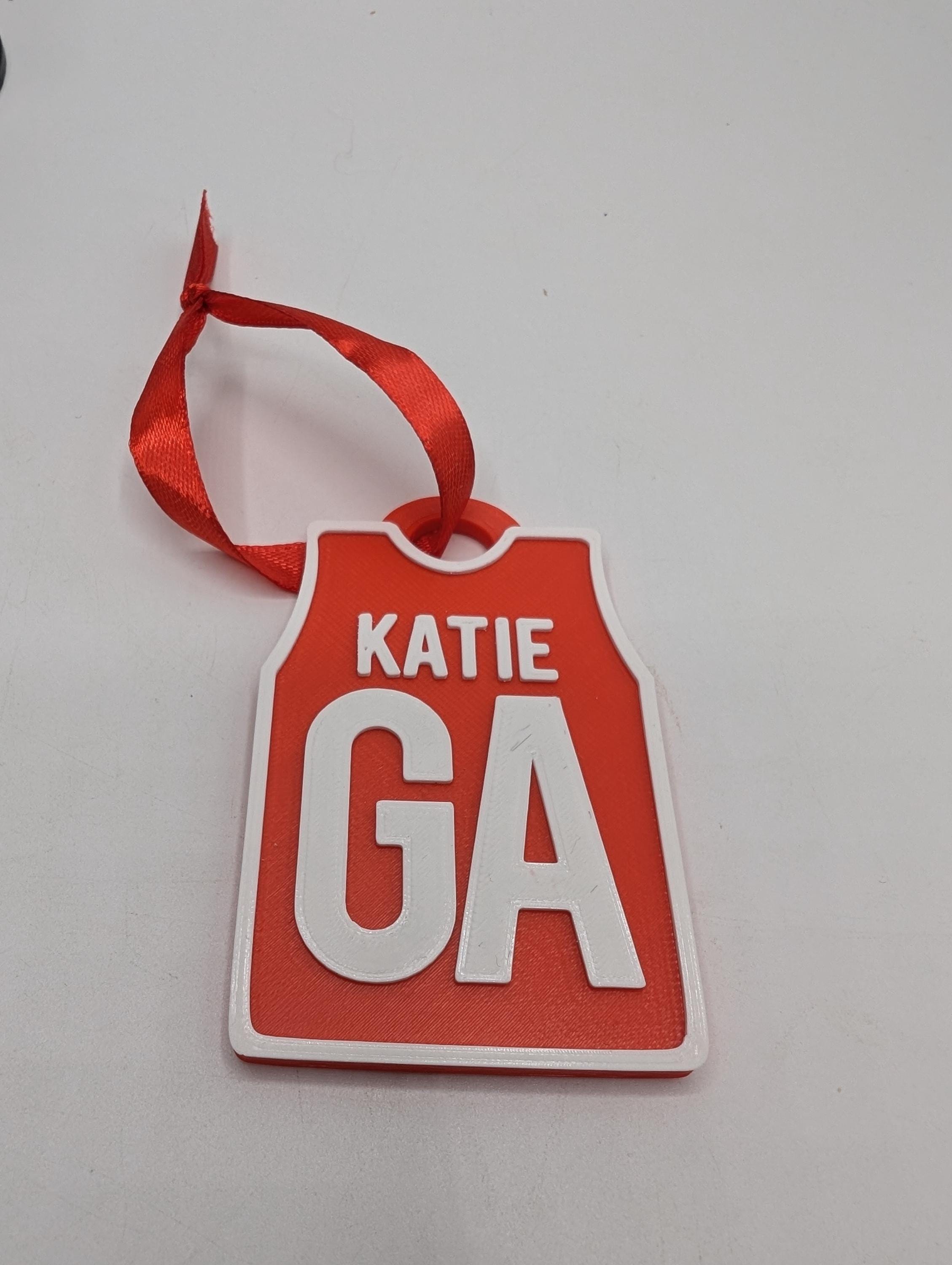 Personalised Netball Shirt Bauble, Netball Party Filler, Netball Team Bauble, Netball Gift, Netball Player Decoration, Netball Christmas