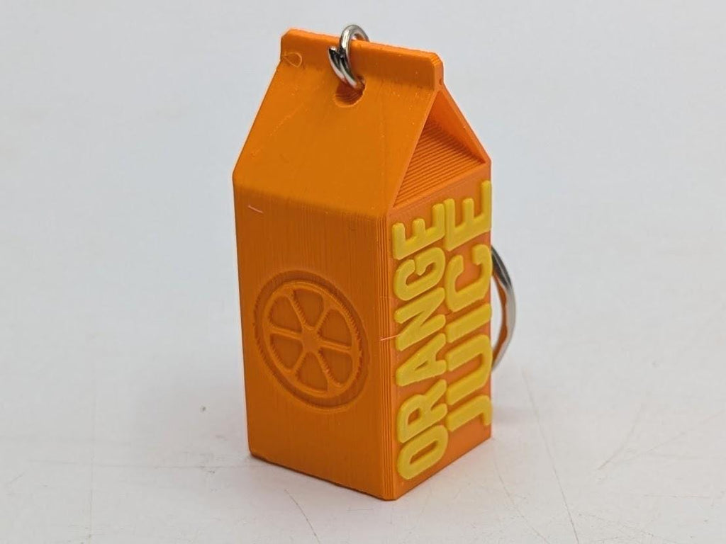 Orange Juice Keyring, Orange Juice Lover Gift, Food Keyring Gift, Orange Juice Carton Keychain, Orange Juice Novelty Gift, Fruit Keyring
