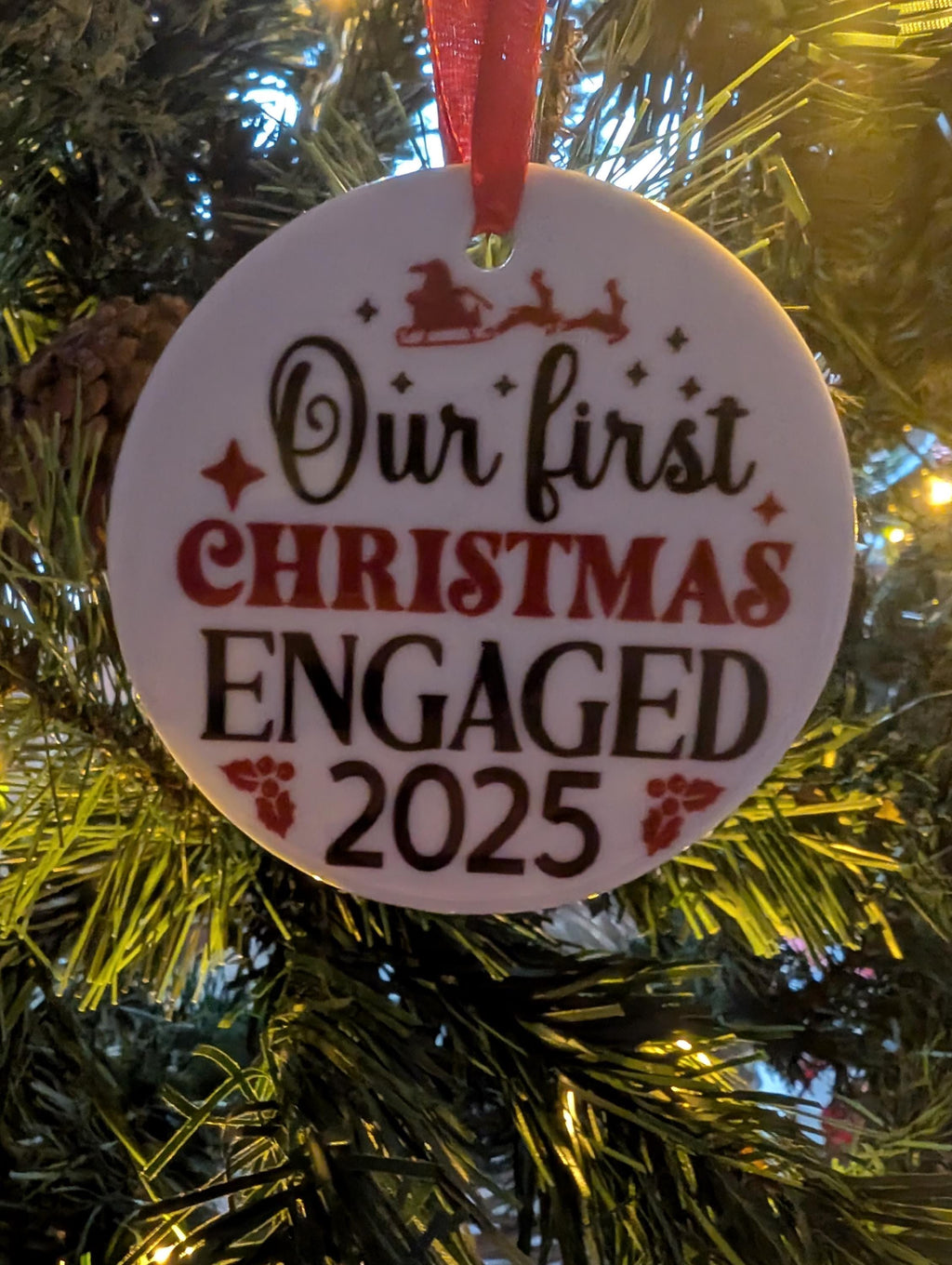 First Christmas Engaged Bauble, Engagement Bauble, Couple Christmas Gift, Engagement Gift,   Our First Christmas, Recently Engaged Christmas