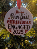 First Christmas Engaged Bauble, Engagement Bauble, Couple Christmas Gift, Engagement Gift,   Our First Christmas, Recently Engaged Christmas