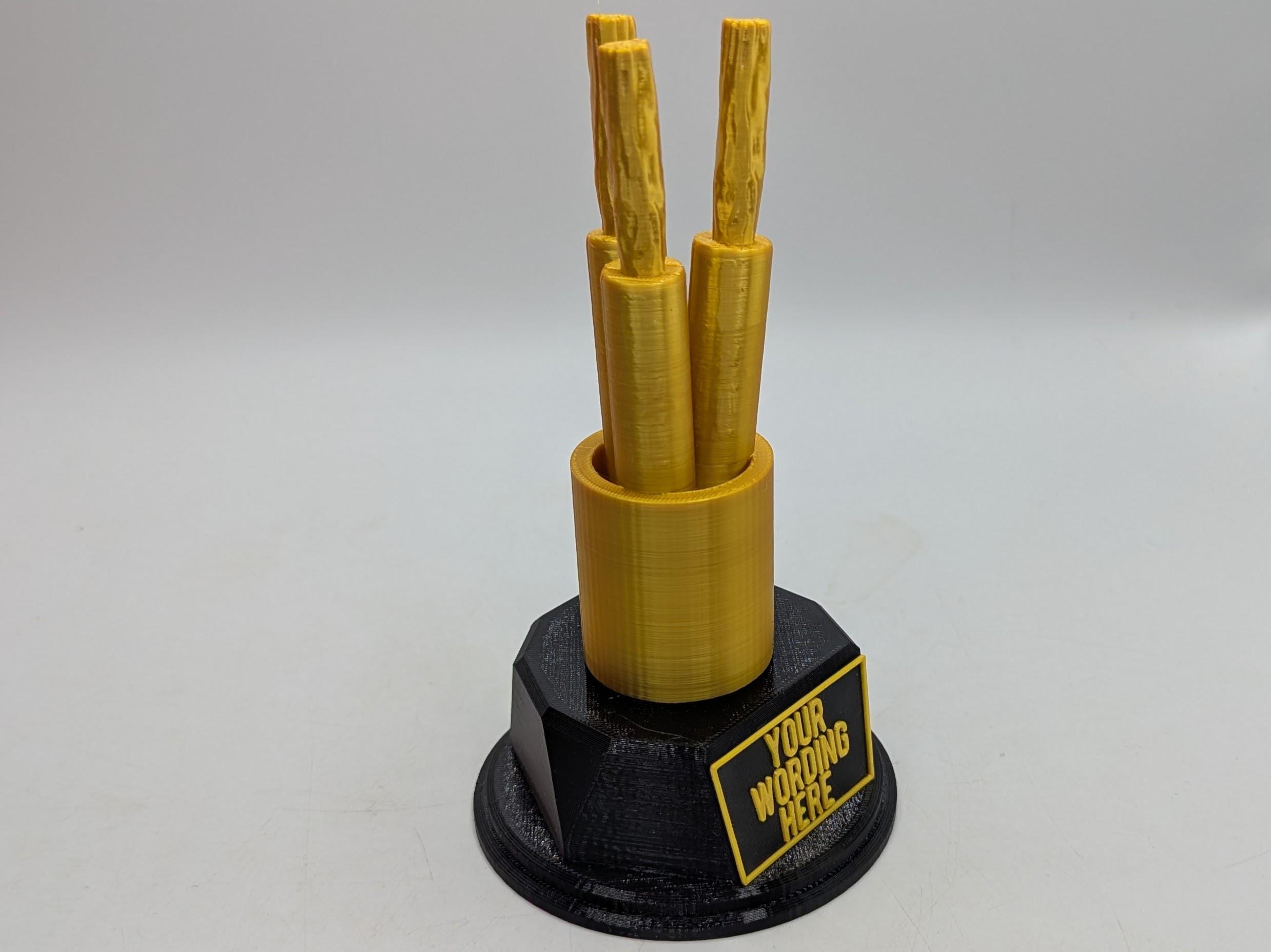 Personalised Electrician Trophy, Best Sparky Award, Best Electrician Award, Personalised Cable Trophy, New Electrician Award Gift for Sparky