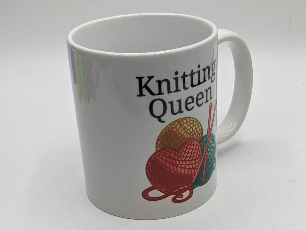 Knitting Queen Mug, Funny Gift for Knitter, Knitting Lover Gift, Gift for Knitter, Knitter Coffee Mug, Knitter Tea Mug, Yarn Lover Mug, Knit