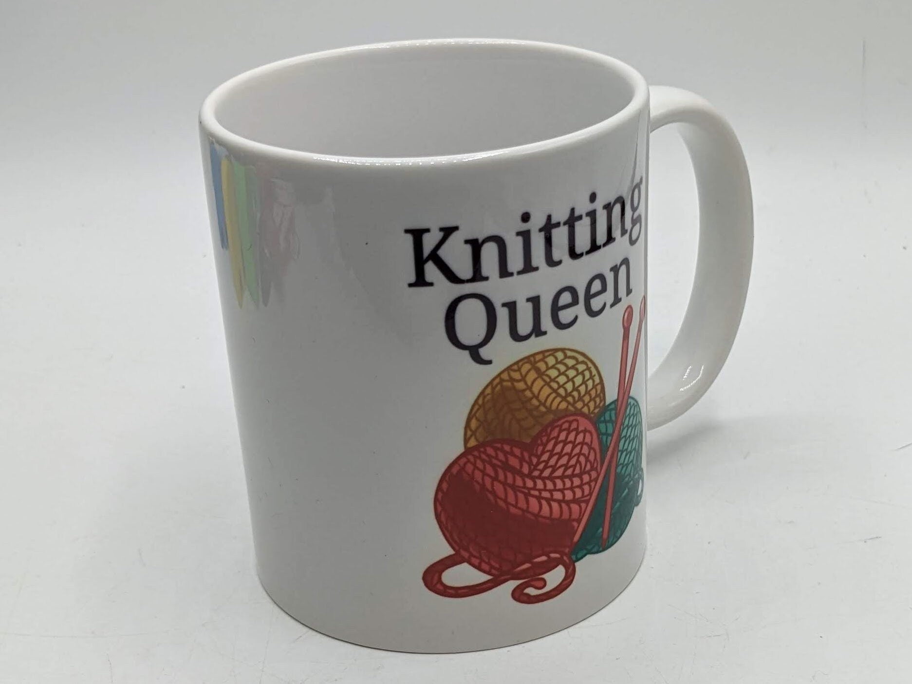 Knitting Queen Mug, Funny Gift for Knitter, Knitting Lover Gift, Gift for Knitter, Knitter Coffee Mug, Knitter Tea Mug, Yarn Lover Mug, Knit