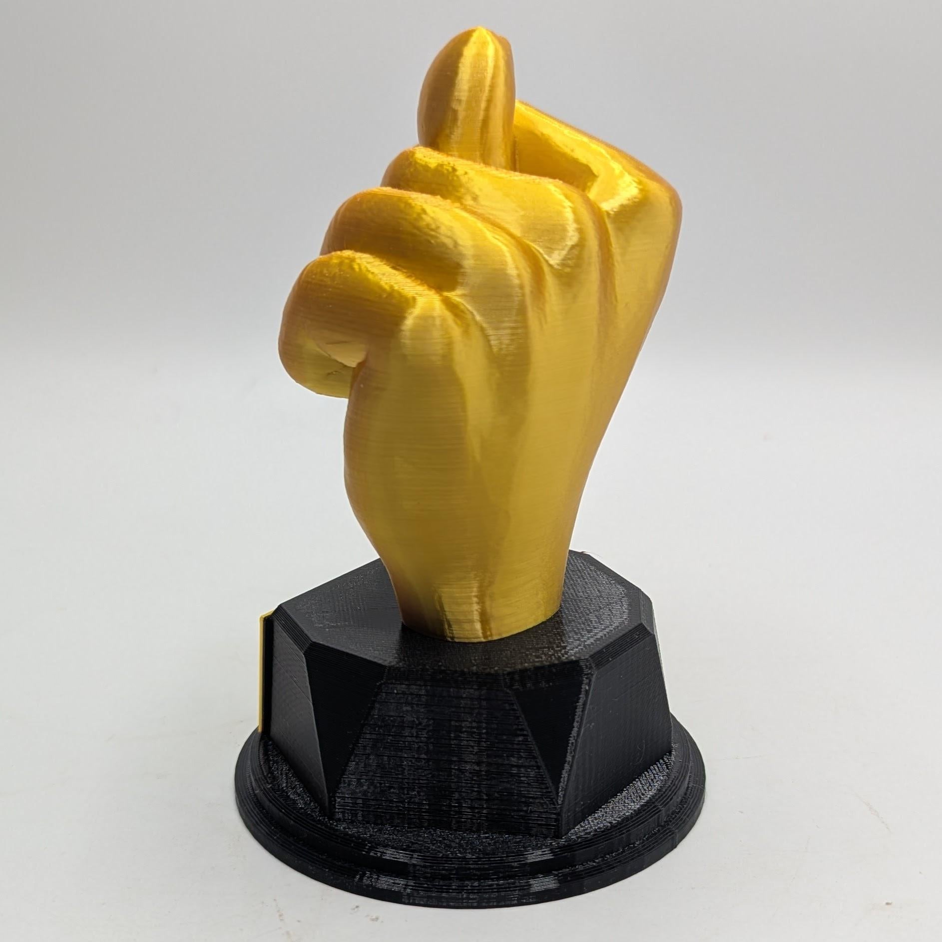 Personalised Got Your Nose Trophy, Hand Shape Gift, Got Your Nose Award, Nose Joke Gift, Custom Trophy Award, Novelty Nose Award, Gold Hand