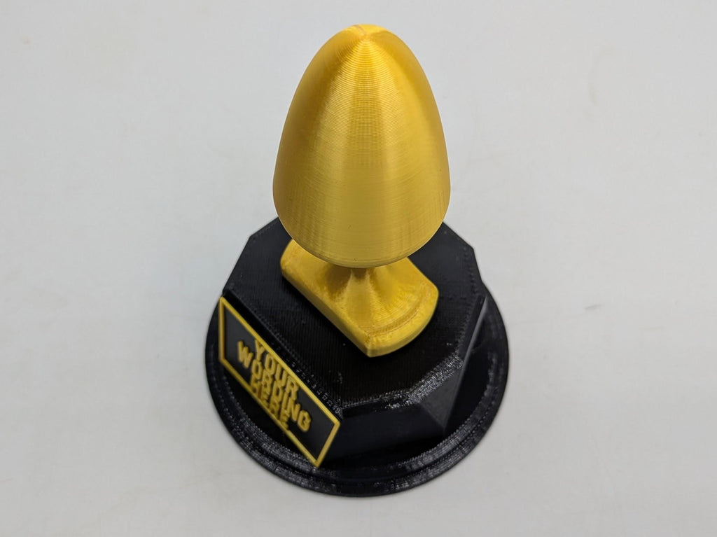 Personalised Butt Plug Trophy, Bum Plug Trophy, Bottom Award, Funny Bottom Trophy, Custom Trophy, Golden Butt Plug Award, Novelty Butt Plug