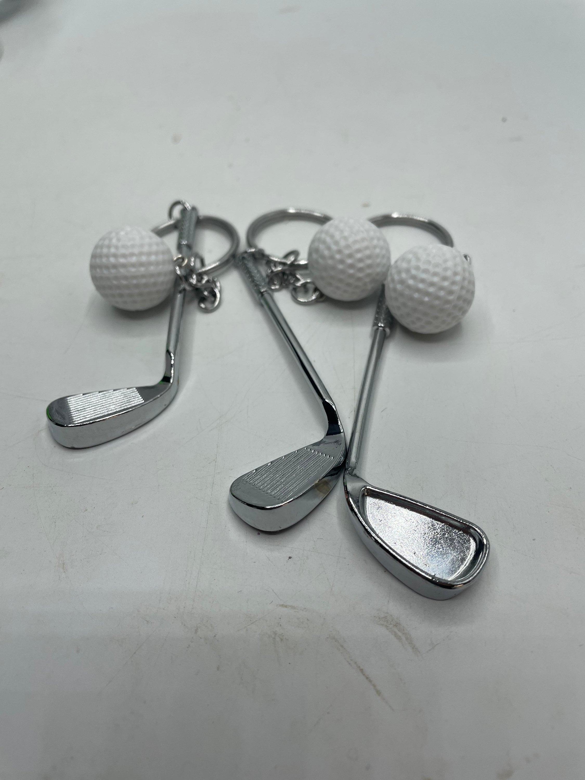 Golf Club & Golf Ball Keyring / Golfer Bag Tag / Golfer Gift / Golfing Stocking Filler / Gift for Golfing Fan / Novelty Golf Club and Ball
