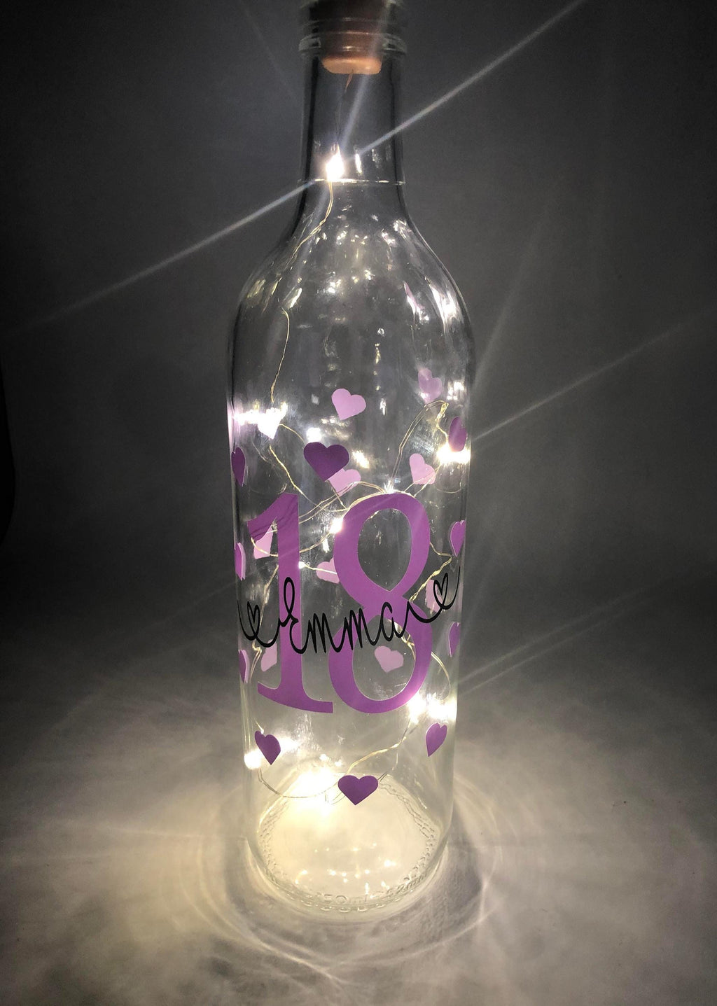 Personalised Star Light Up Bottle, Light Up Bottle, Milestone Birthday, Gift for her, Special Birthday Gift, 18th Gift, 21st Gift, 30th Gift