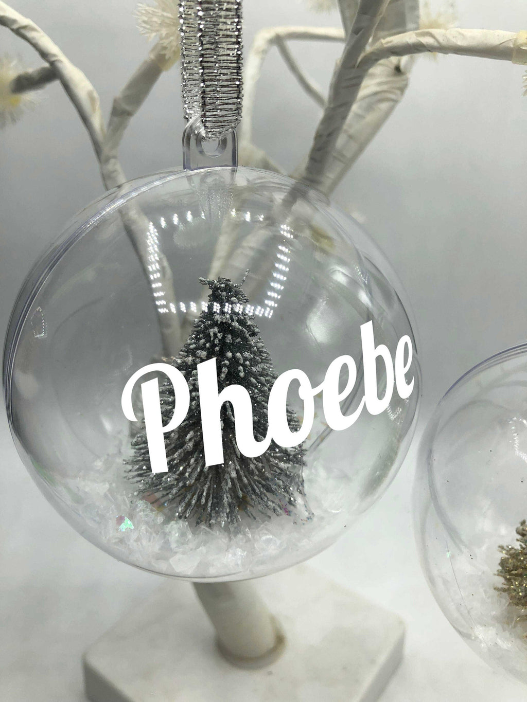 Personalised Glitter Tree Snow Globe Christmas Bauble / Tree Personalised Decoration / Name Bauble / Personalised Christmas Ornament Gift