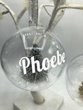 Personalised Glitter Tree Snow Globe Christmas Bauble / Tree Personalised Decoration / Name Bauble / Personalised Christmas Ornament Gift