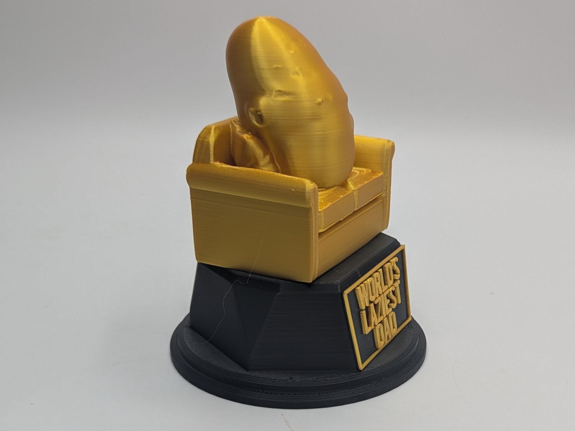 Worlds Laziest Dad Trophy, Dad Couch Potato Award, Personalised Couch Potato Trophy, Potato Trophy, Custom Trophy Gift, Dad Couch Potato