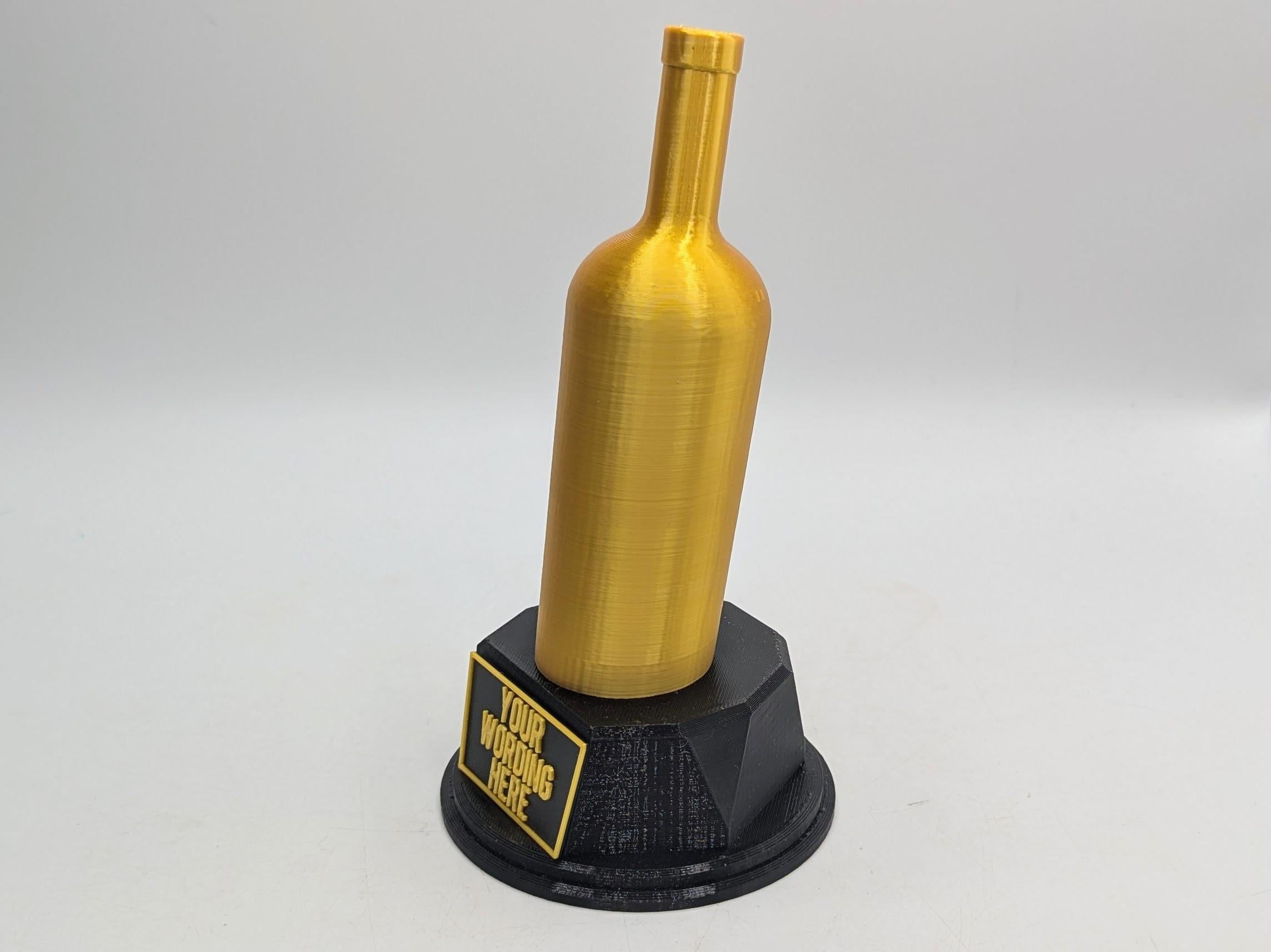 Personalised Wine Bottle Trophy, Best Wine Trophy, Wine Lover Trophy, Novelty Office Trophy, Biggest Drinker Award, Custom Trophy Wine Award