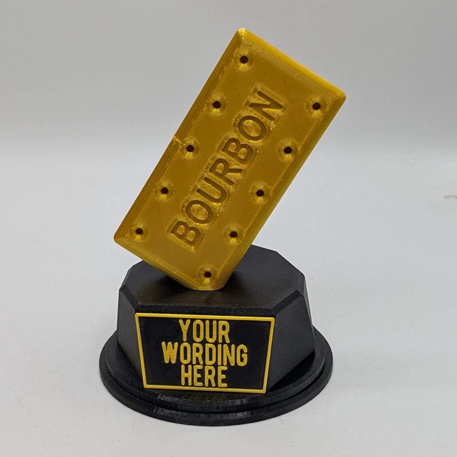 Personalised Bourbon Trophy, Biscuit Award, Custom Trophy, Bourbon Lover, Biscuit Award Gift, Bourbon Trophy Gift, Office Biscuit Trophy