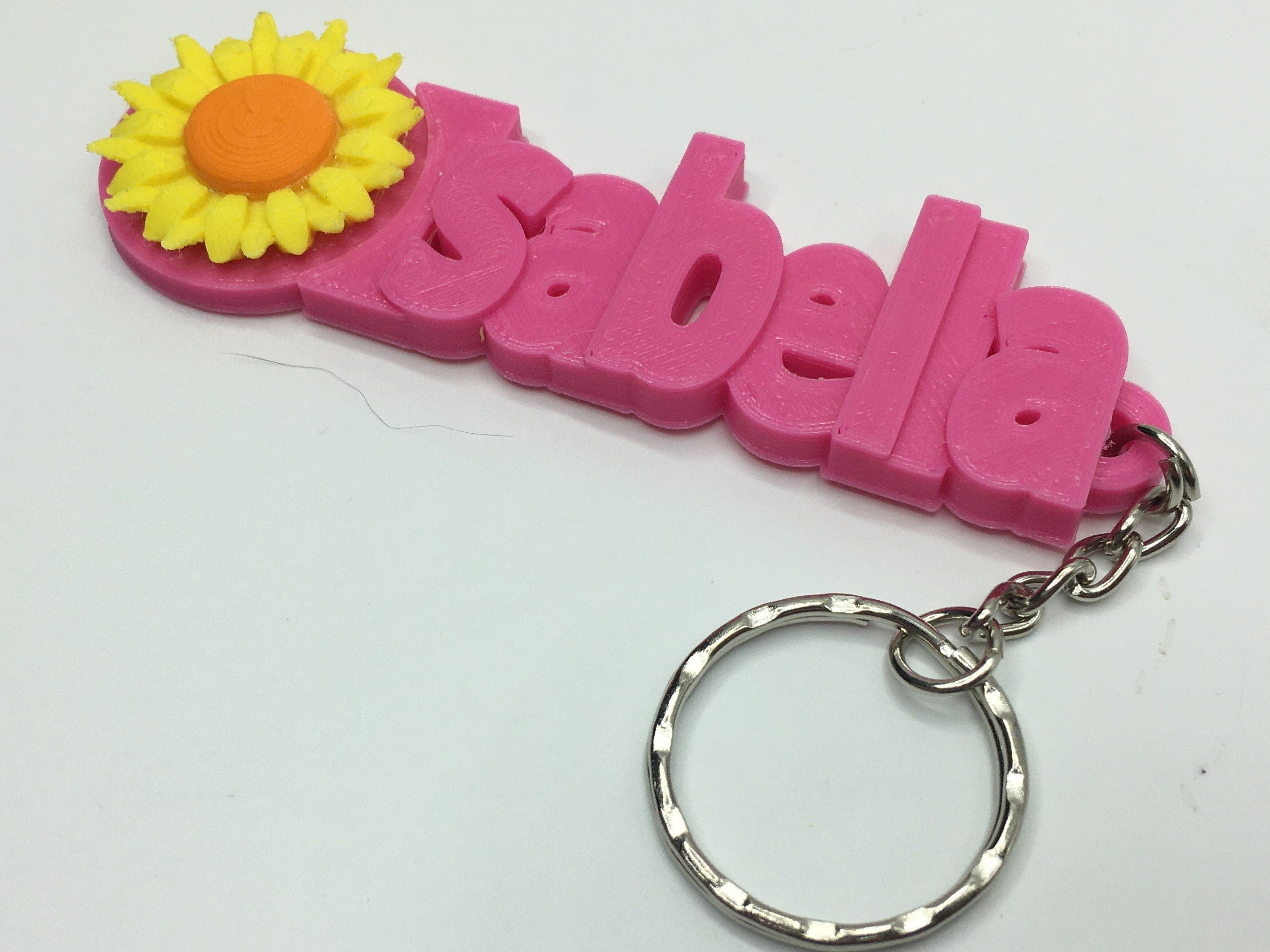 Personalised Sunflower Keyrings / Sunflower Keychain / Flower Keyring / Gift for Flower Lover / Party Bag Filler / Sunflower Keyring Gift