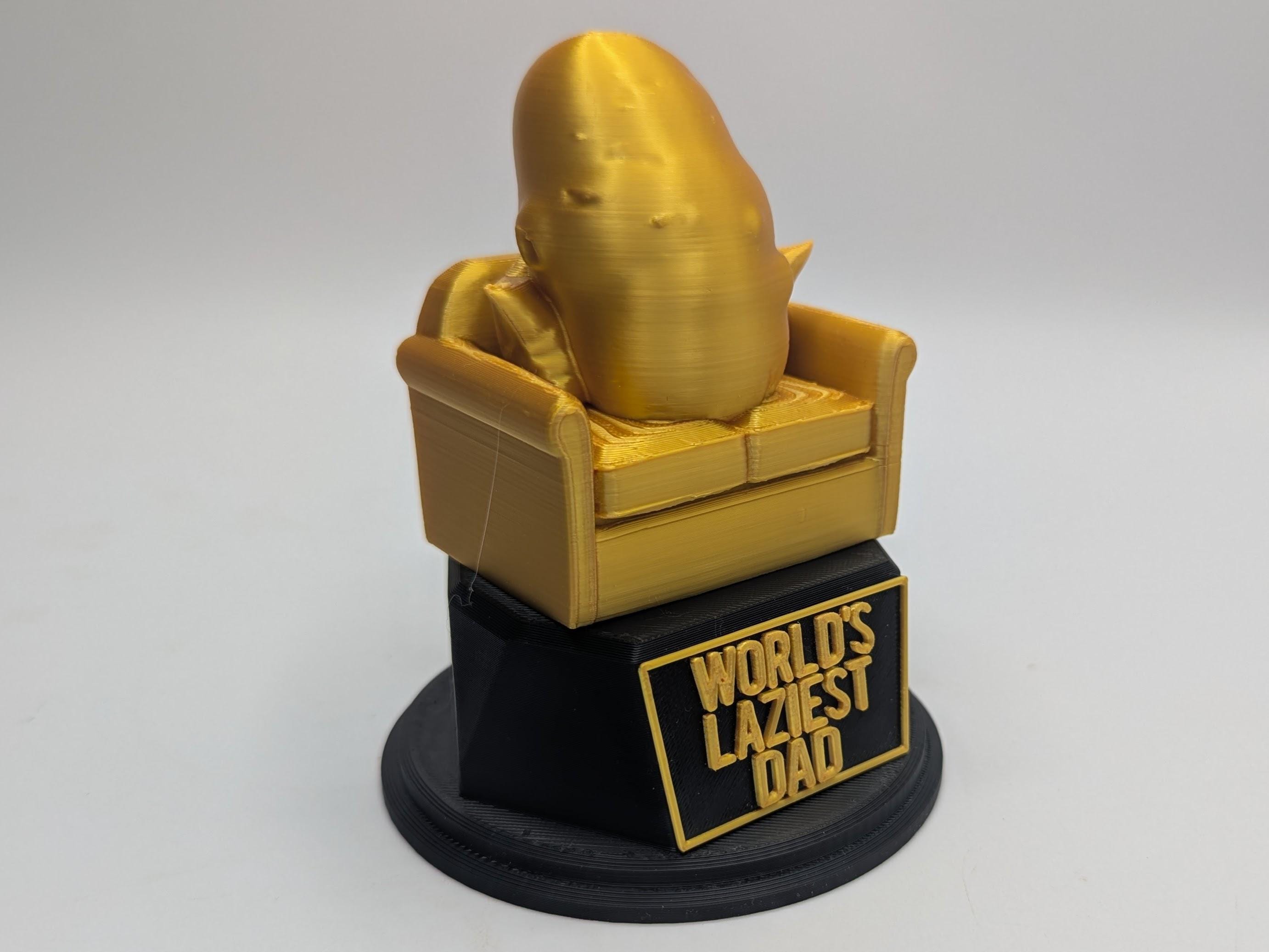 Worlds Laziest Dad Trophy, Dad Couch Potato Award, Personalised Couch Potato Trophy, Potato Trophy, Custom Trophy Gift, Dad Couch Potato