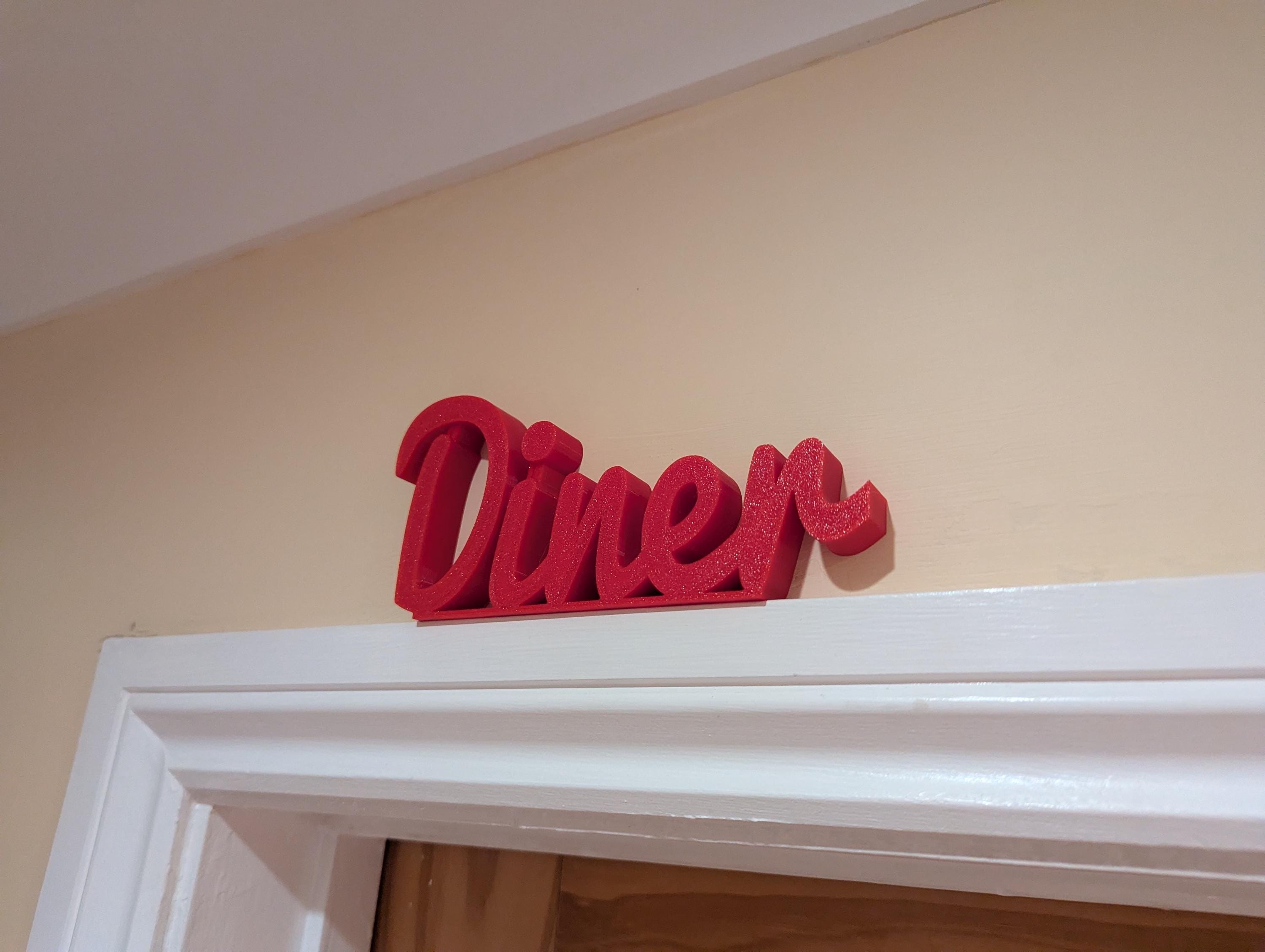 Diner Door Sign, Room Door Sign, Custom Door Sign, Door Topper, Home Decor, Dining Room Sign, Hallway Door Frame Art, Diner Novelty Sign