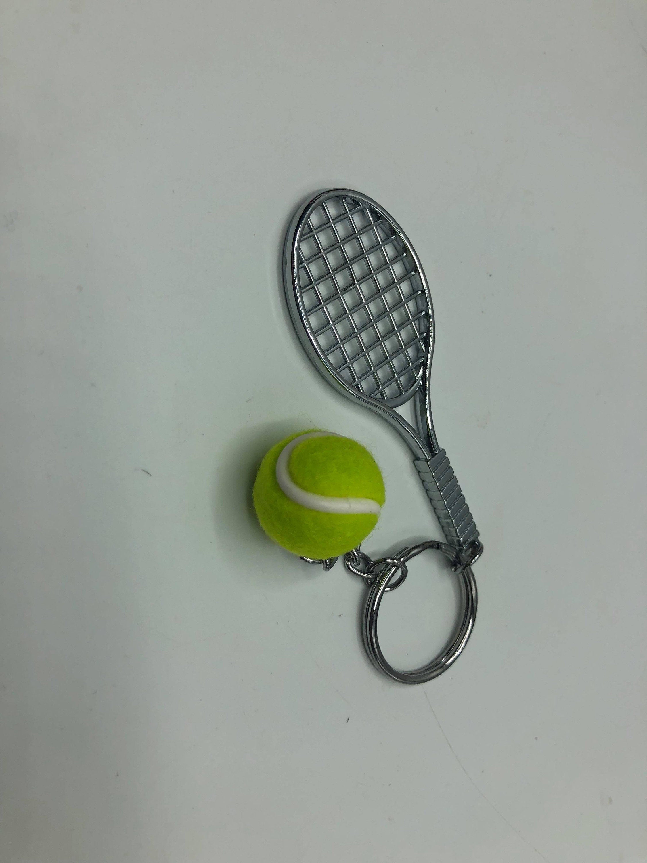 Tennis Racket and Ball Keyring / Tennis Player Gift / Tennis Player Gift / Sports Gift /  Secret Santa Gift / Tennis Keyring Gift / Tennis