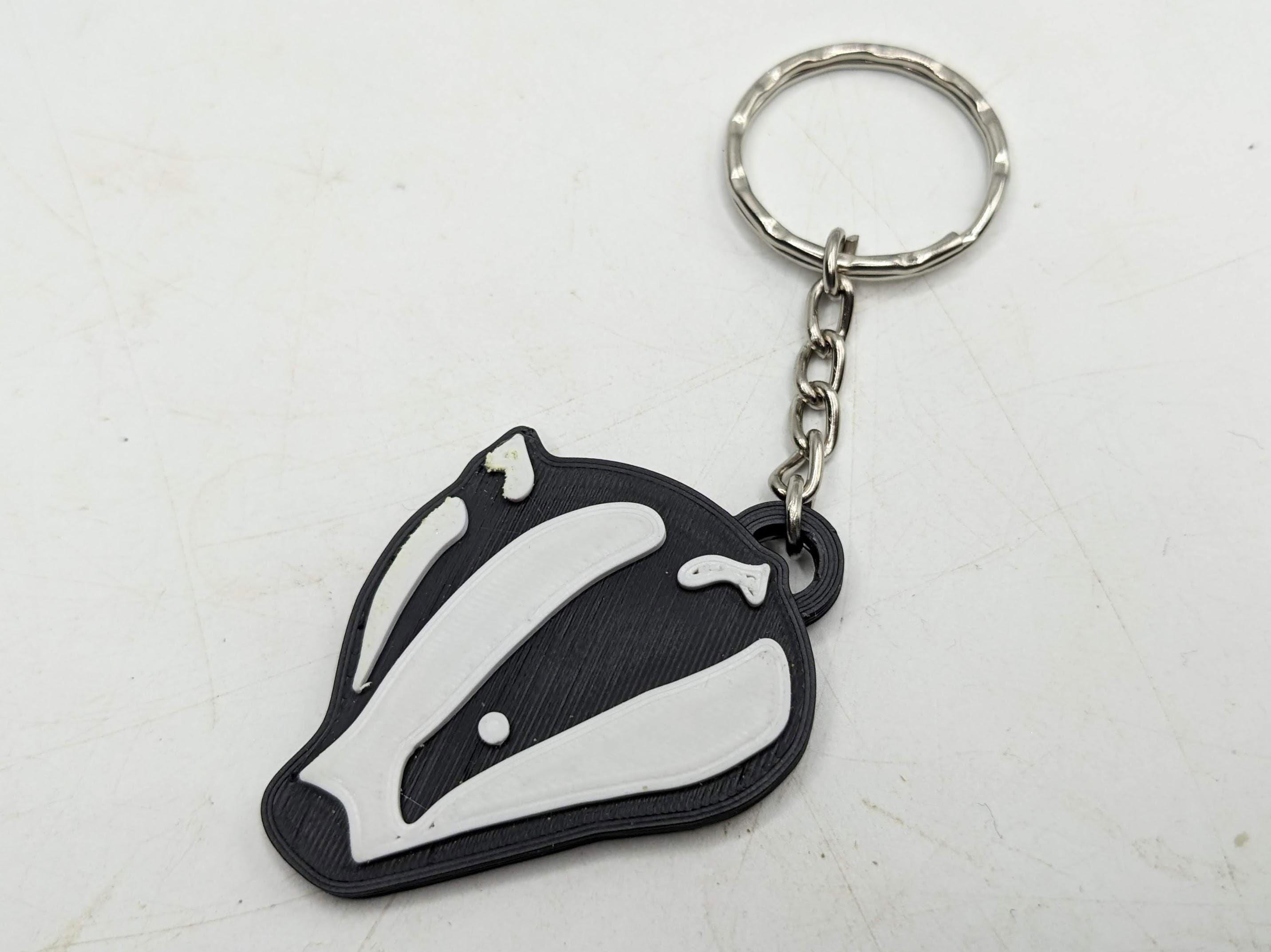 Badger Keyring / Badgers Head Key Chain / Badger Bag Tag Charm / Wildlife Keyring / Under 5 pound / Badger Keychain / Badger Gift / Badgers
