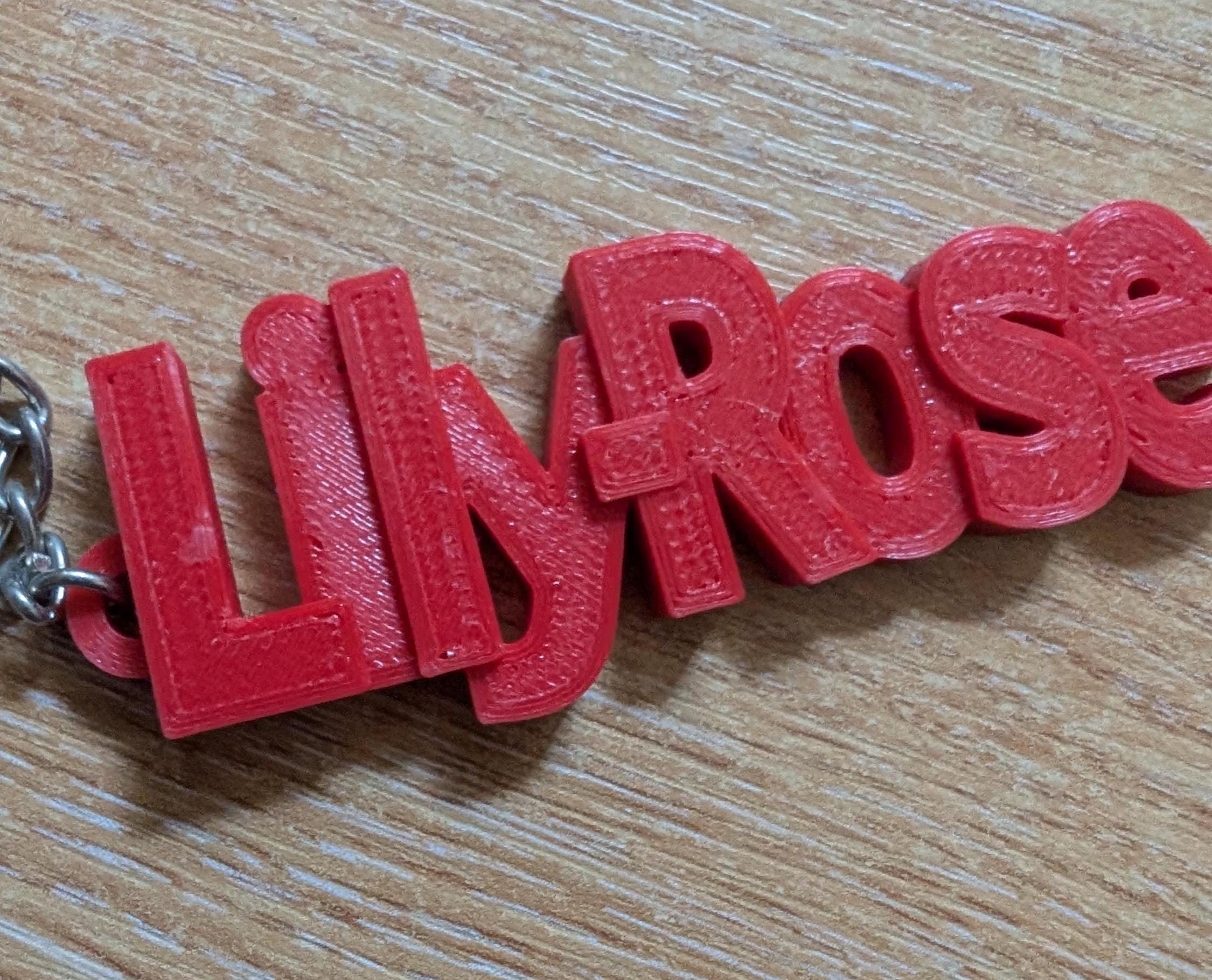 Back to School Keyring, Personalised Keyring, Party Bag Filler, Under 5 Pound Gift, Personalized Keychain, Small Personalised Gift, 3D Name