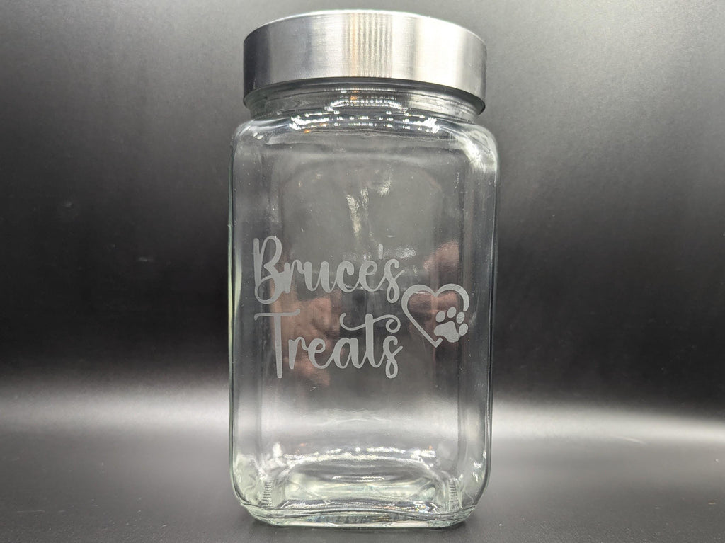 Personalised Dog Treat Jar, Etched Dog Treat Jar, New Puppy Treat Jar, Puppy Pack Treat Jar, Gift for Dog Owner, Dog Treat Storage, Dog Gift