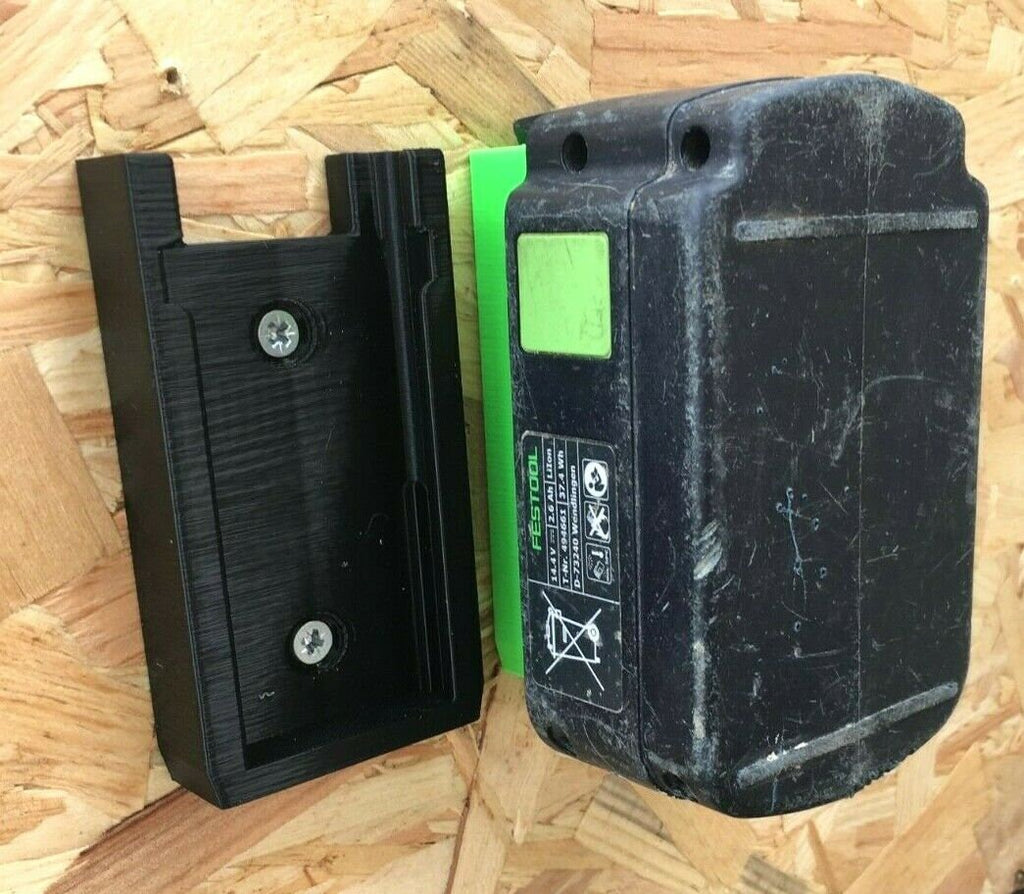 Battery Wall Mount for Festool 18v Batteries / Undershelf Holder (Qty:1) / Festol 18v Battery Tool Holder Storage / Festol 18v Battery Hold